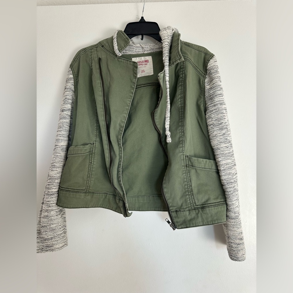 Mossimo two toned Green Denim Jacket with Hood
